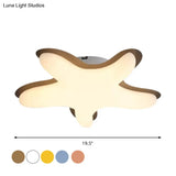 Starfish Flush Ceiling Light: Acrylic Led Fixture For Bedrooms White/Pink/Yellow