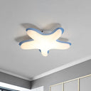 Starfish Flush Ceiling Light: Acrylic Led Fixture For Bedrooms White/Pink/Yellow Blue