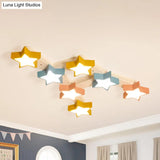 Starry Child Bedroom Ceiling Lamp - Multi-Color Acrylic Flush Light (7 Head Macron Style)
