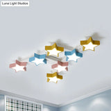 Starry Child Bedroom Ceiling Lamp - Multi-Color Acrylic Flush Light (7 Head Macron Style)