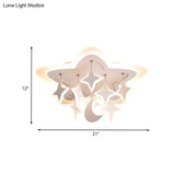 Starry Kids Room Led Ceiling Light With Acrylic Cartoon Design In Warm/White – Flush Mount Lamp