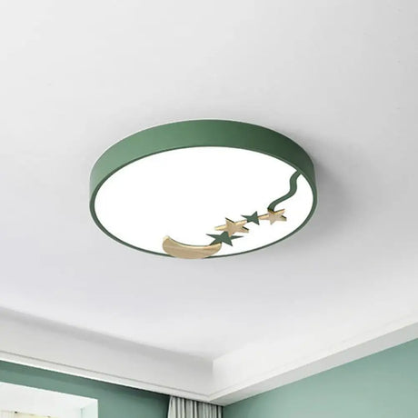Starry Simplicity Circular Flush Ceiling Light With Led Acrylic Mount