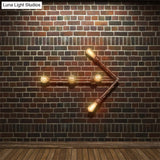 Steampunk Arrow Wall Sconce: 5-Head Metal Mount Light In Antique Bronze For Restaurants Bare Bulb