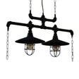 Steampunk Black Iron Hanging Light Fixture With Cage And Chain Deco 2 / Pendant Lighting