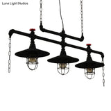 Steampunk Black Iron Hanging Light Fixture With Cage And Chain Deco Pendant Lighting