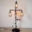 Steampunk Metal Cage Shade Floor Lamp With 4 Bulbs Rust Finish Plug In Cord Ideal For Living Room