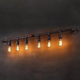 Steampunk Rustic Wall Mounted Lamp With Linear Design And Iron Finish For Restaurants 6 / Rust