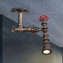 Steampunk Semi-Flush Mount Metal Pipe Light - Indoor Lighting Bronze
