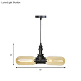 Stella - Amber Glass Black Suspension Light Pill Capsule 2-Light Industrial Led