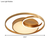 Stepless Dimming Gold Led Flush Mount Ceiling Lamp - 16’/23.5’ Wide Circle Acrylic Light