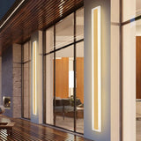 Stripe Sconce Light Fixture: Contemporary Metallic Led Outdoor Wall Lamp In Gold Warm/White / White