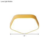 Study Room Ceiling Light - Pentagon Slim Panel Flush Mount Simple Acrylic Design