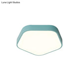 Study Room Ceiling Light - Pentagon Slim Panel Flush Mount Simple Acrylic Design