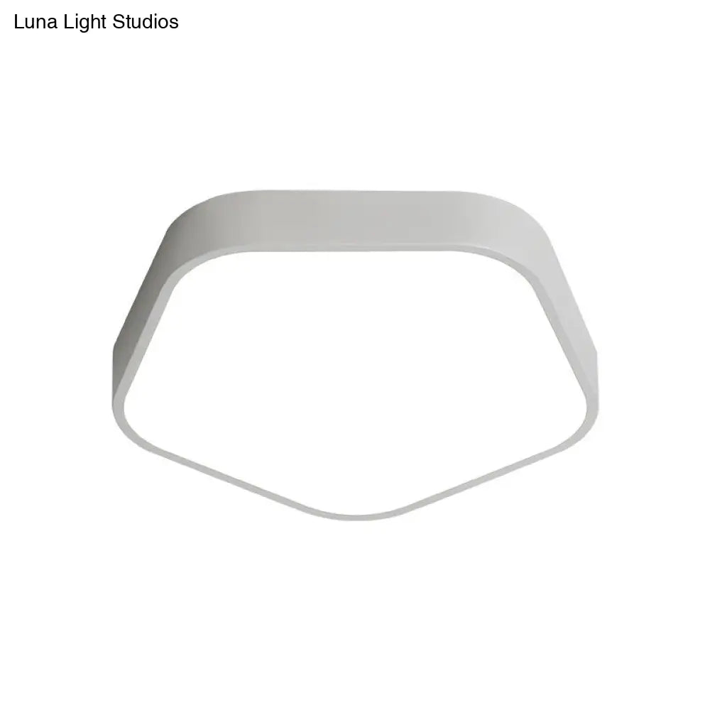 Study Room Ceiling Light - Pentagon Slim Panel Flush Mount Simple Acrylic Design