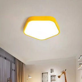 Study Room Ceiling Light - Pentagon Slim Panel Flush Mount Simple Acrylic Design Yellow / 16’ Warm