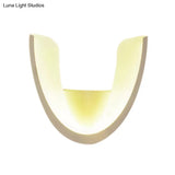 Study Room Led Wall Sconce - Modern Half-Oval Design Acrylic White Finish
