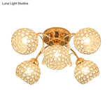 Stunning 5 - Head Crystal Semi Flush Mount Ceiling Light For Traditional Bedrooms