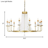 Stunning Crystal Tassel Chandelier Pendant - 5/8/12 Lights Hangs From Ceiling Brass Finish