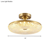 Stunning Led Crystal Ceiling Light With Gold Finish - Donut Semi Flush Mount Lamp