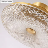 Stunning Led Crystal Ceiling Light With Gold Finish - Donut Semi Flush Mount Lamp