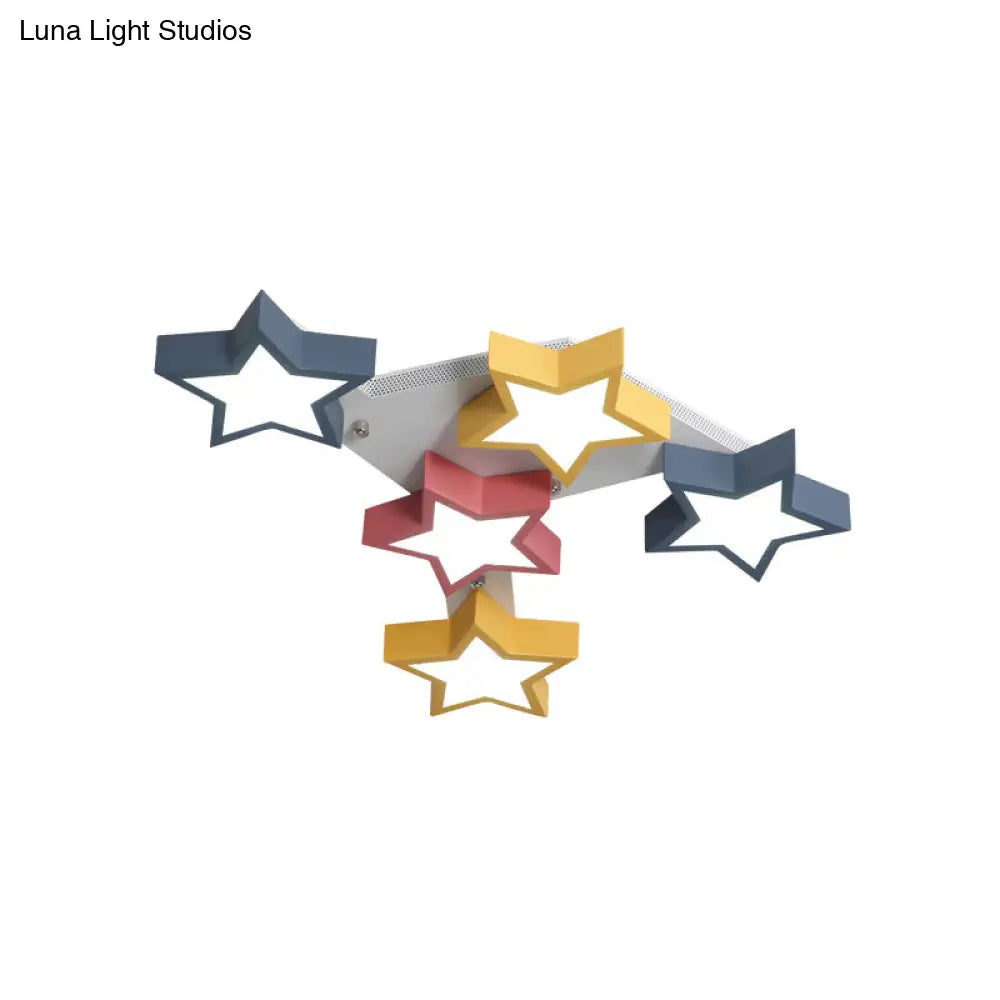 Stylish Acrylic Starry Flush Ceiling Light For Kid’s Bedroom - Nordic Style With Colorful Led
