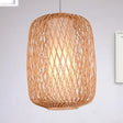 Stylish Asian Hand-Knitted Bamboo Pendant Lamp - Beige Shade 1 Light Living Room Lighting