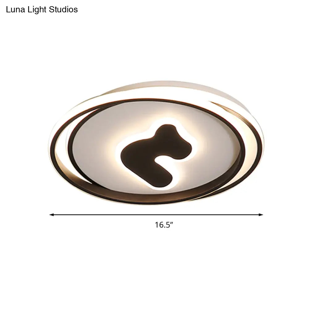 Stylish Black Flush Ceiling Light Acrylic Led Lamp For Child Bedroom And Hallway