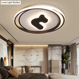 Stylish Black Flush Ceiling Light Acrylic Led Lamp For Child Bedroom And Hallway