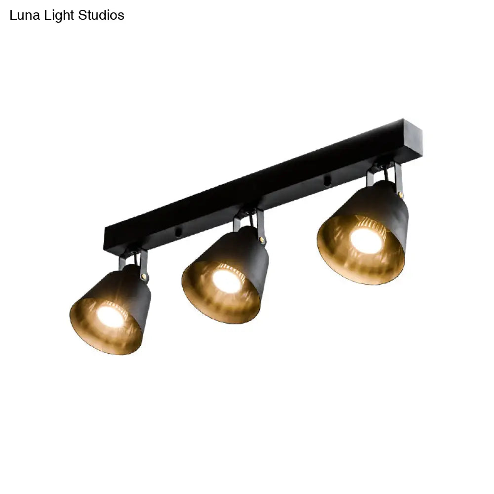 Stylish Bucket Ceiling Light Fixture - Rotatable Semi Flush Mount Lighting With 2/3/4 Lights