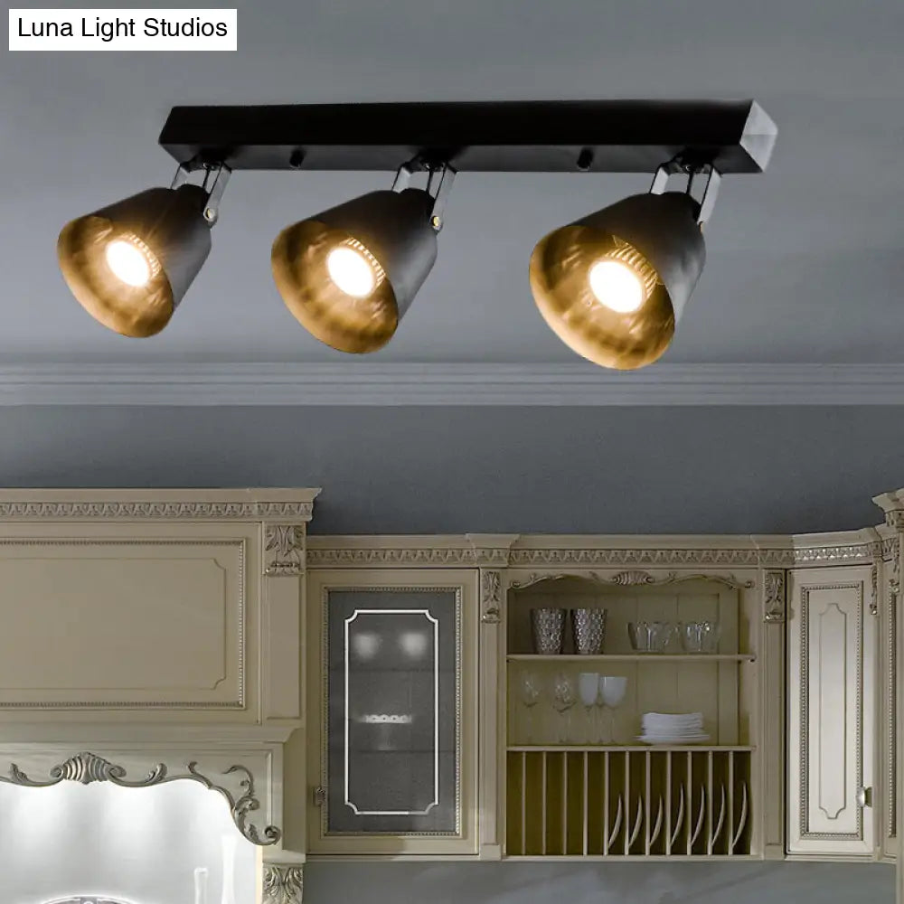 Stylish Bucket Ceiling Light Fixture - Rotatable Semi Flush Mount Lighting With 2/3/4 Lights