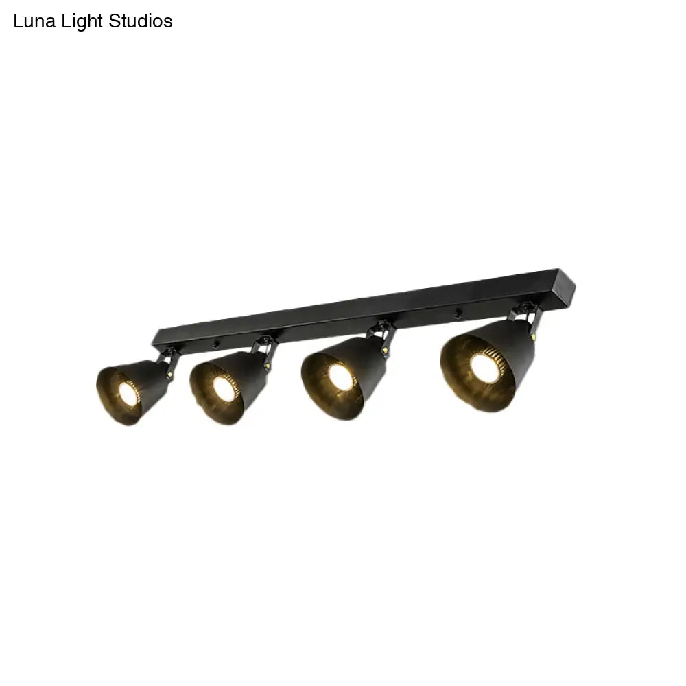 Stylish Bucket Ceiling Light Fixture - Rotatable Semi Flush Mount Lighting With 2/3/4 Lights