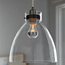 Stylish Clear Glass Pendant Light For Dining Room - Simple Hanging Lamp