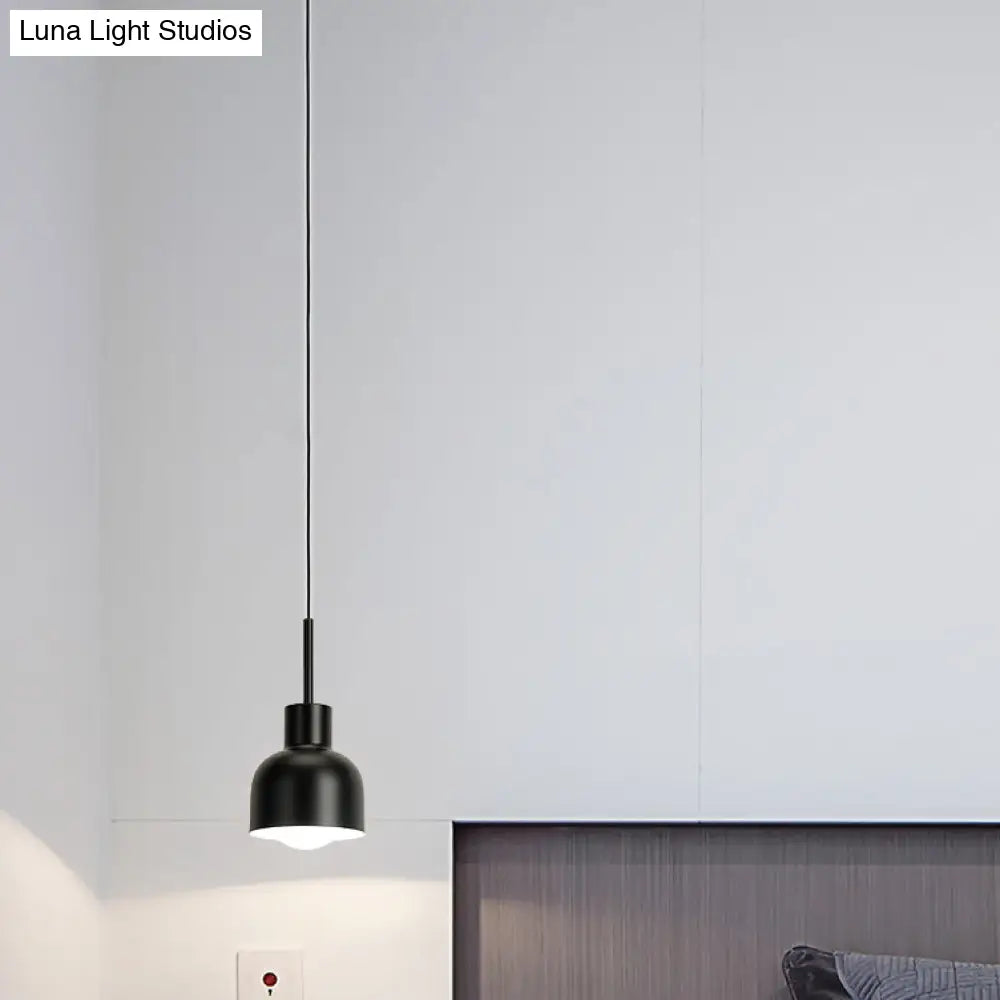 Stylish Domed Pendant Light For Restaurant And Foyer - Aluminum Single Head Hanging Lamp