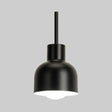 Stylish Domed Pendant Light For Restaurant And Foyer - Aluminum Single Head Hanging Lamp Black