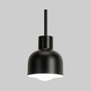Stylish Domed Pendant Light For Restaurant And Foyer - Aluminum Single Head Hanging Lamp Black