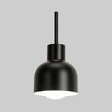Stylish Domed Pendant Light For Restaurant And Foyer - Aluminum Single Head Hanging Lamp Black
