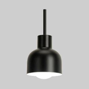 Stylish Domed Pendant Light For Restaurant And Foyer - Aluminum Single Head Hanging Lamp Black