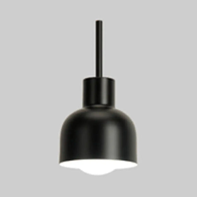 Stylish Domed Pendant Light For Restaurant And Foyer - Aluminum Single Head Hanging Lamp Black