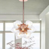 Stylish Farmhouse Chandelier Lamp: Diamond Amber/Clear Glass 9/12 Heads Copper/Gold Finish 9 /