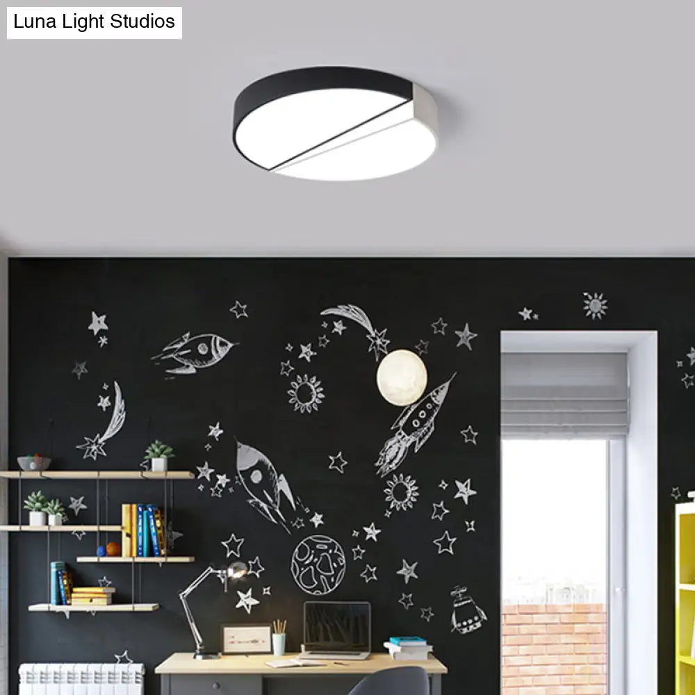 Stylish Half - Round Led Flush Ceiling Light For Dining Room - Macaron Loft Design
