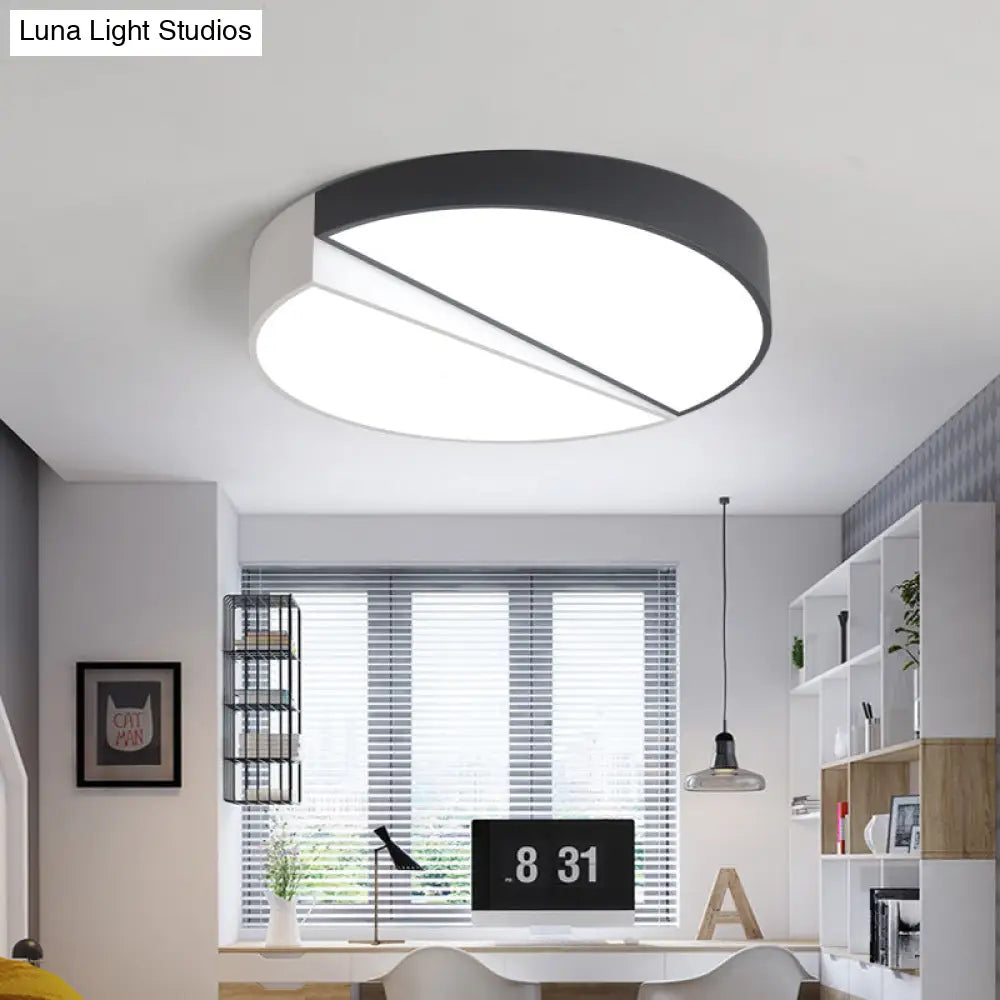 Stylish Half - Round Led Flush Ceiling Light For Dining Room - Macaron Loft Design