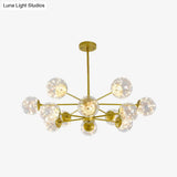 Stylish Hanging Chandelier With Led Glass Pendant Light And Radial Design