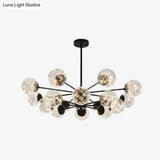 Stylish Hanging Chandelier With Led Glass Pendant Light And Radial Design
