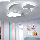 Stylish Led Flush Mount Light In Pink/White With Aluminum & Acrylic Design And Charming