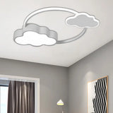 Stylish Led Flush Mount Light In Pink/White With Aluminum & Acrylic Design And Charming