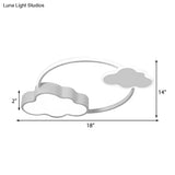 Stylish Led Flush Mount Light In Pink/White With Aluminum & Acrylic Design And Charming