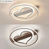 Stylish Loving Heart Acrylic Flush Ceiling Light For Study Room - Modern Design