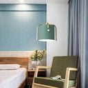 Stylish Macaron Hanging Light - 1 With Metallic Shade Gray/White Barrel Suspension Lamp Ideal For
