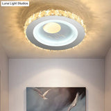 Stylish Mini Led Ceiling Flush Mount Crystal Light Fixture For Corridor