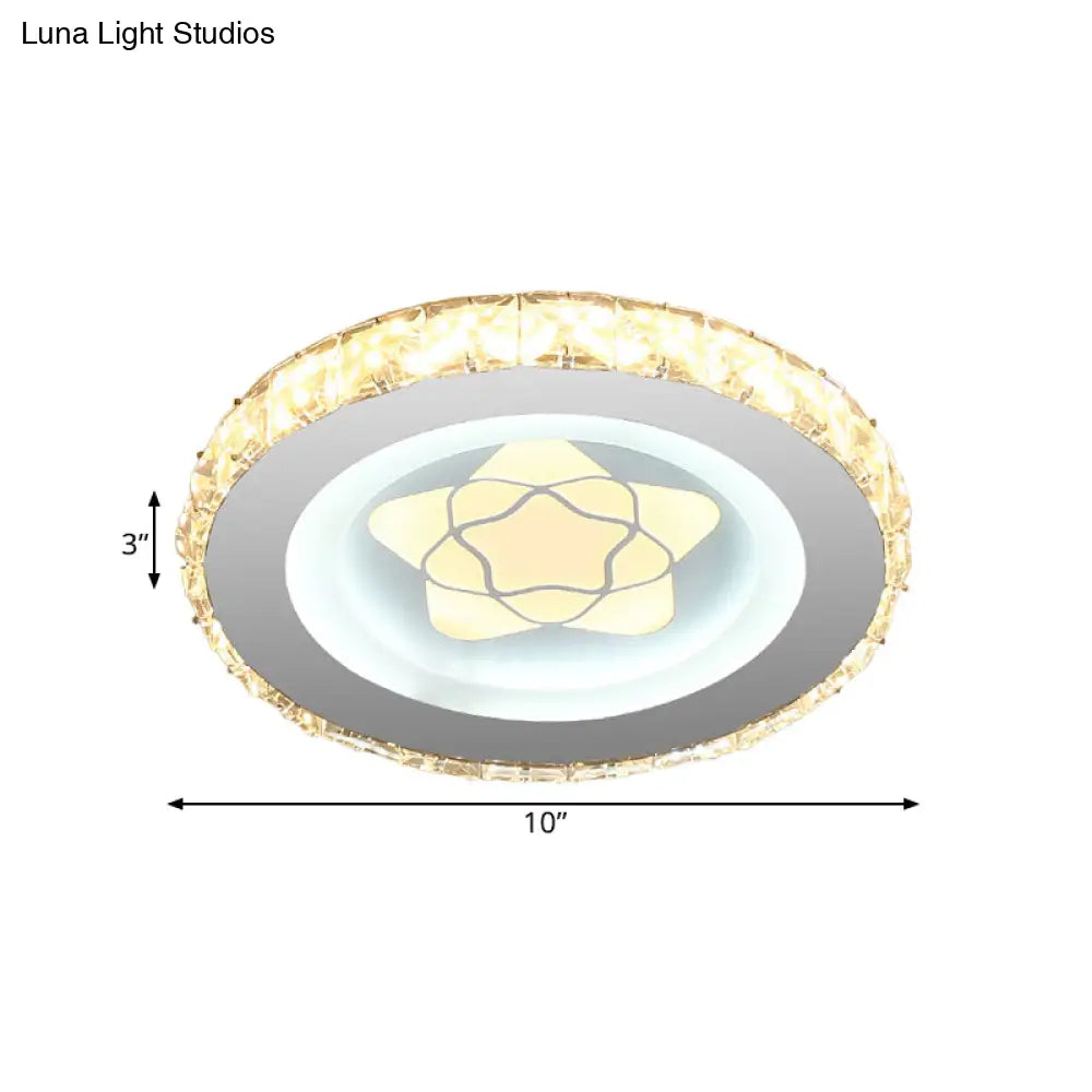 Stylish Mini Led Ceiling Flush Mount Crystal Light Fixture For Corridor